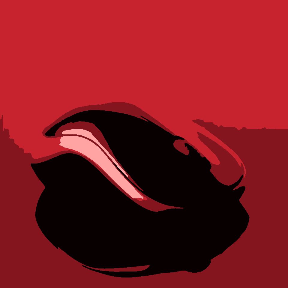 mouse on glossy red background